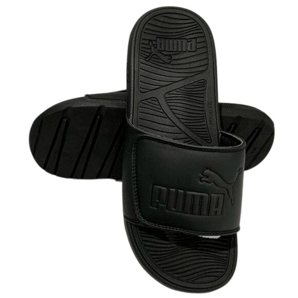 NWT PUMA AUTHENTIC COOL CAT V 2.0 SPORT MEN BLACK SLIP ON SLIDES SANDALS 8 9 - Picture 1 of 6